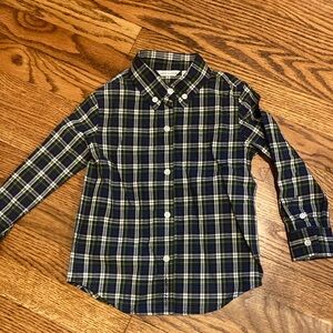 Janie and Jack 2T Blue and Green Button Down Shirt, plaid, 100% cotton